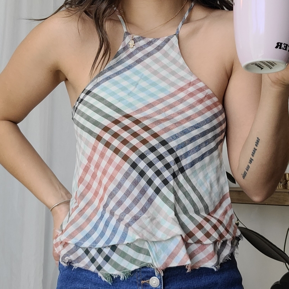 American Eagle gingham / plaid / picnic cami - Picture 1 of 7